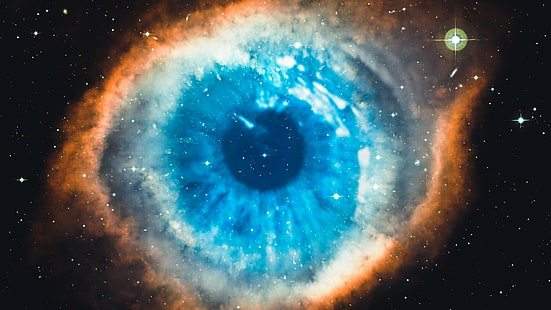 helix nebula, galaksi, alam semesta, bintang, ruang, biru, putih, hitam, Wallpaper HD HD wallpaper