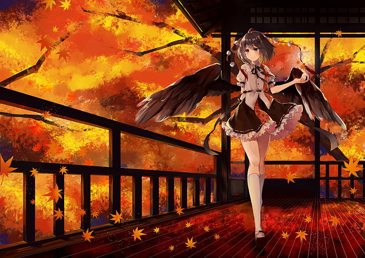 Anime, Touhou, Aya Shameimaru, HD wallpaper
