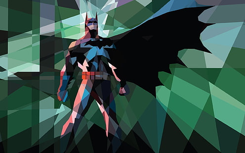 Бэтмен обои, Бэтмен, произведение искусства, DC Comics, комиксы, низкополигональная, HD обои HD wallpaper