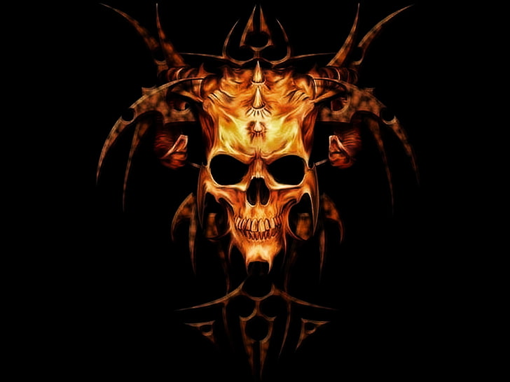 Dark, demon, Evil, occult, Satan, Satanic, skull, skulls, HD wallpaper