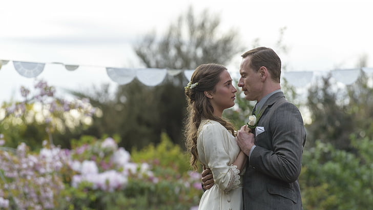 bride and groom dancing holding while flower, The Light Between Oceans, Michael Fassbender, Alicia Vikander, HD wallpaper