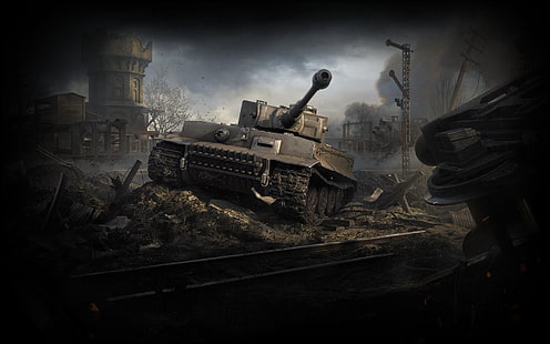 Tapeta cyfrowa World of Tanks, WoT, World Of Tanks, Wargaming Net, Tiger I, Heavy Tank, Tapety HD HD wallpaper
