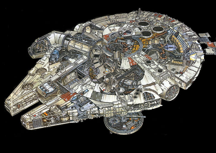 Star Wars Millennium Falcon illustration, Star Wars, Millennium Falcon, HD wallpaper