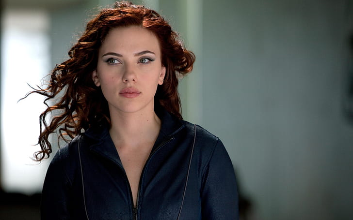 Scarlett Johansson 22, svart jacka för kvinnor, Scarlett, Johansson, HD tapet
