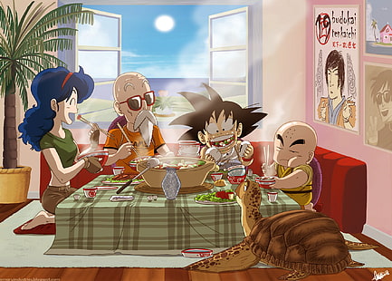 Dragon Ball, Goku, Krillin (Dragon Ball), Launch (Dragon Ball), Master Roshi (Dragon Ball), HD wallpaper HD wallpaper