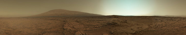 кафяво открито поле, пейзаж, Марс, HD тапет