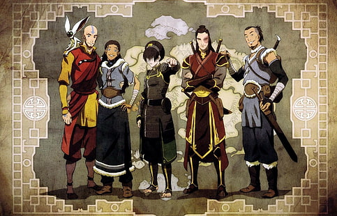 Aang, Avatar: O Último Mestre do Ar, Toph Beifong, Príncipe Zuko, Sokka, anime, HD papel de parede HD wallpaper