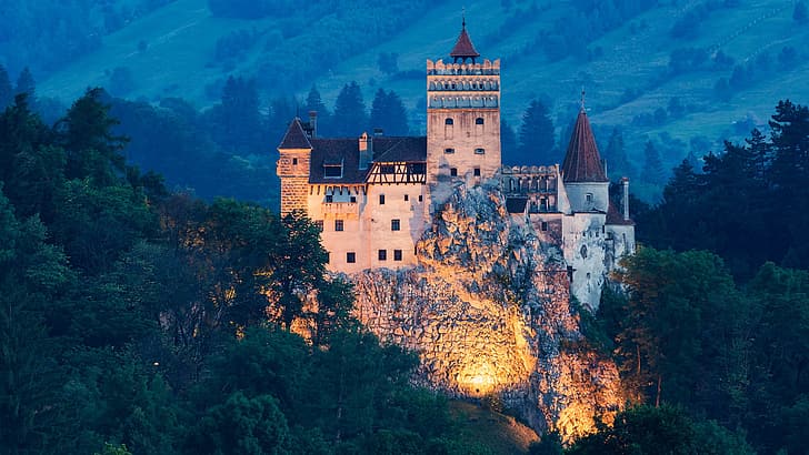 château, architecture, forteresse, château de Bran, Roumanie, Fond d'écran HD