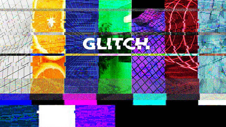 seni glitch, penuh warna, gelombang uap, Wallpaper HD