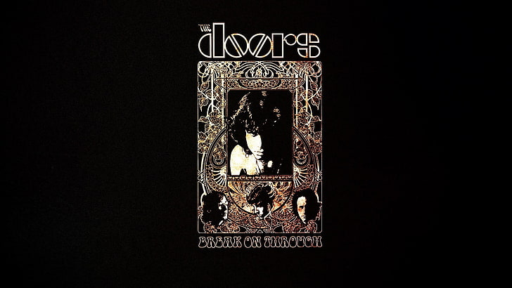 Doors album poster, The Doors, Jim Morrison, simple background, typography, black background, music, HD wallpaper