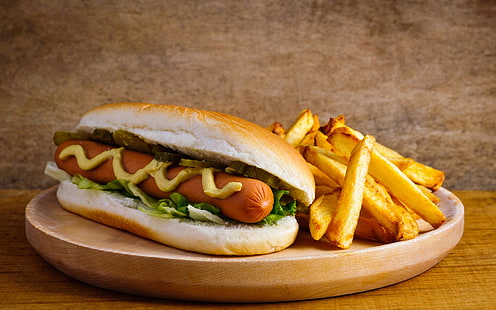 Yiyecek, Sosisli Sandviç, Patates Kızartması, HD masaüstü duvar kağıdı HD wallpaper