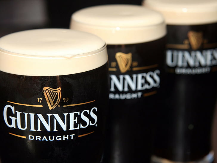 bir, minum, gelas minum, Guinness, Wallpaper HD