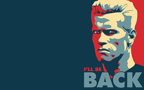 Terminator offert, jag kommer tillbaka illustration, citat, 1920x1200, terminator, Arnold Schwarzenegger, HD tapet HD wallpaper