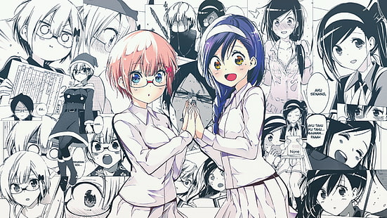  anime, anime girls, BokuBen, Fumino Furuhashi, Rizu Ogata, manga, HD wallpaper HD wallpaper