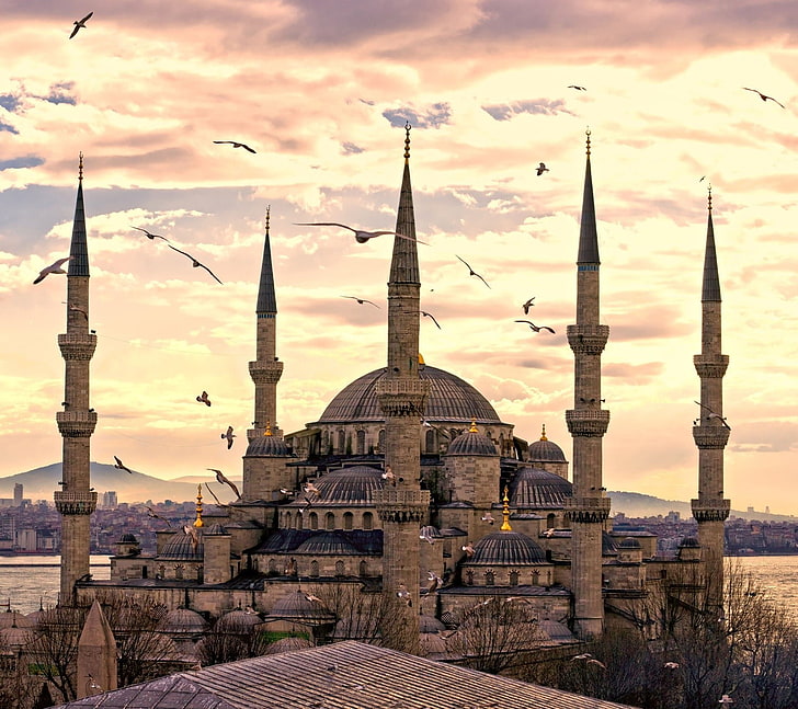 природа, ислам, Стамбул, собор Святой Софии, HD обои