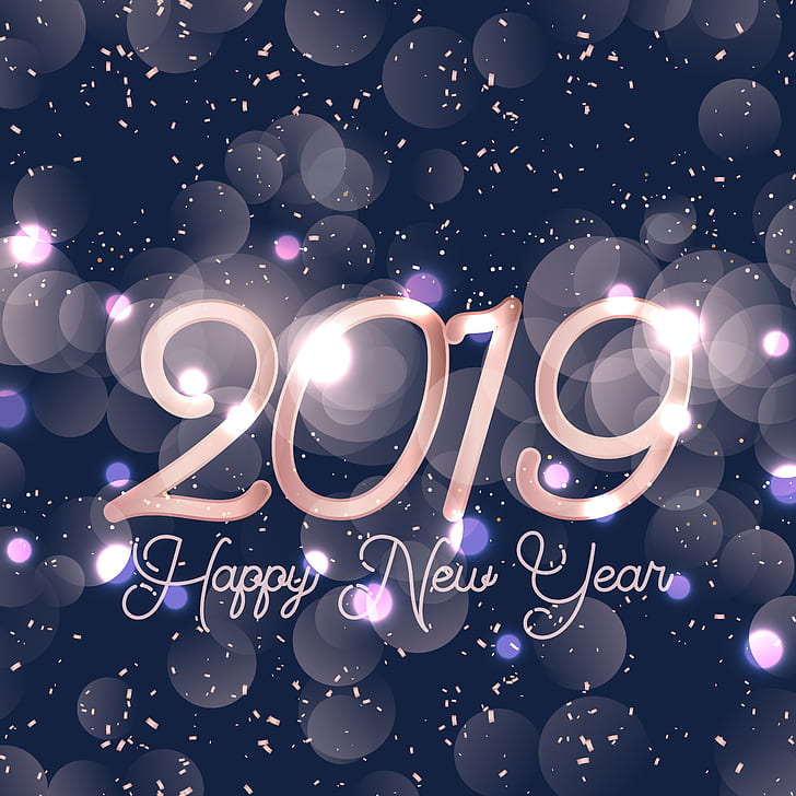 2019（年）、新年、数字、新年あけましておめでとうございます、 HDデスクトップの壁紙