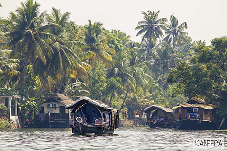 Stauwasser, Godsowncountry, Hausboote, Indien, Kerala, Kumarakom, See, Mangroven, HD-Hintergrundbild HD wallpaper