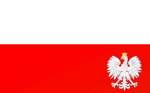 Флаг Польши, красный, орел, Польша, белый, флаг, HD обои HD wallpaper