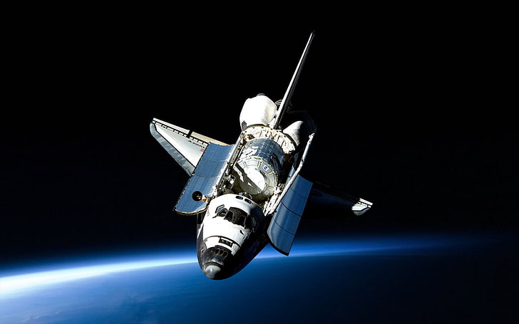 weißer Satellit, Weltraum, Space Shuttle, HD-Hintergrundbild