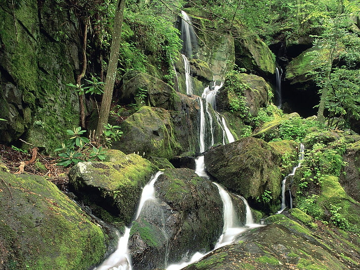 Wasserfall, Wasser, Felsen, Natur, HD-Hintergrundbild