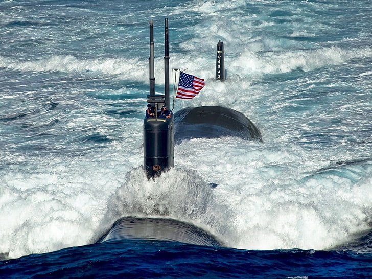 submarine, flag, vehicle, military, HD wallpaper