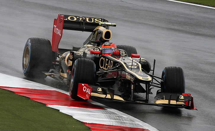 Silverstone, Romain Grosjean, Lotus Renault 2, Fond d'écran HD