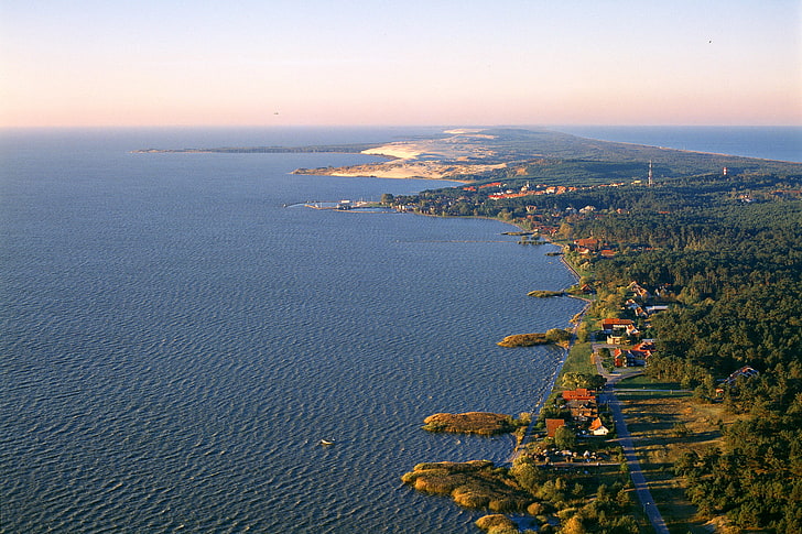 море, крайбрежие, хоризонт, плитка, Литва, Нида, HD тапет