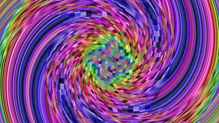 tourbillon violet et vert, coloré, abstrait, artwork, Fond d'écran HD