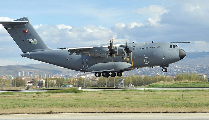 Airbus, A400M, กองทัพอากาศตุรกี, กองทัพตุรกี, Airbus A400M Atlas, เครื่องบินทหาร, เครื่องบิน, ทหาร, วอลล์เปเปอร์ HD