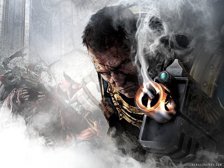 Warhammer 40k Space Marines Smoke HD ، ألعاب فيديو ، فضاء ، دخان ، مطرقة حرب ، مشاة البحرية ، 40 كيلو، خلفية HD