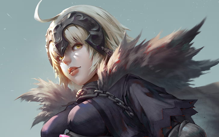 Jeanne (Alter) (Fate / Grand Order), Avenger (Fate / Grand Order), Fate Series, dziewczyny z gier wideo, krótkie włosy, żółte oczy, Tapety HD