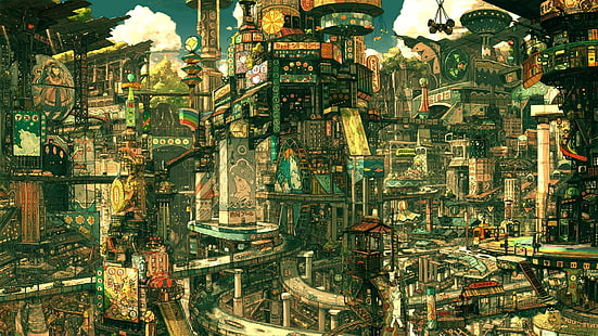 Stadt Kunstwerk, Spielplatz, Anime, Imperial Boy, HD-Hintergrundbild HD wallpaper