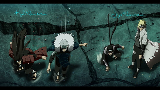 Illustration de Naruto Four Hokage, dessin animé, Naruto Shippuuden, Namikaze Minato, Hiruzen Sarutobi, Hashirama Senju, Tobirama Senju, Fond d'écran HD HD wallpaper