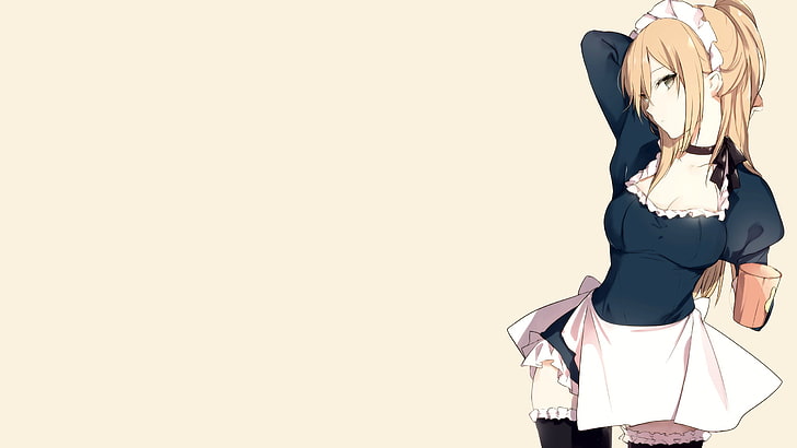 anime, anime girls, maid, maid outfit, original characters, lpip, HD wallpaper