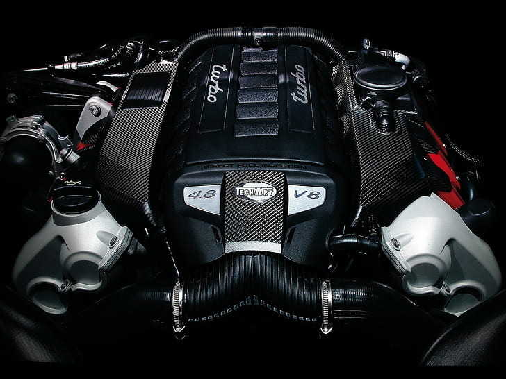 Porsche Turbo V-8 Engine Carbon Fiber HD, cars, porsche, engine, 8, carbon, fiber, v, turbo, HD wallpaper
