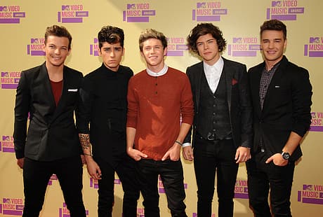 grupa, Harry Styles, One Direction, Liam Payne, Louis Tomlinson, Zayn Malik, Niall Horan, MTV Video Music Awards 2012, Tapety HD HD wallpaper