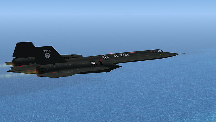 черно-серый охотничий нож, Lockheed SR-71 Blackbird, военный, HD обои