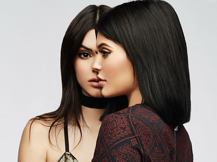 Kylie Jenner, 4K, foto, Kendall Jenner, Wallpaper HD