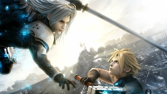 Final Fantasy, Final Fantasy VII: Advent Children, Cloud Strife, Sephiroth (Final Fantasy), HD тапет HD wallpaper