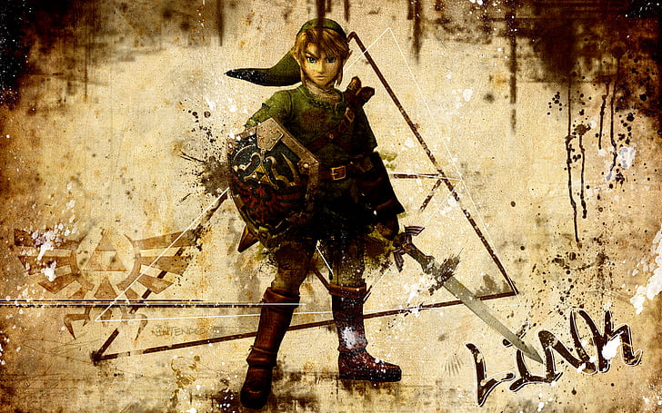 Zelda Link Shield Master Sword HD, videogame, espada, zelda, link, mestre, escudo, HD papel de parede