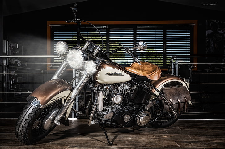 black and brown cruiser motorcycle, Harley Davidson, bike, motorcycle, chopper., HD wallpaper