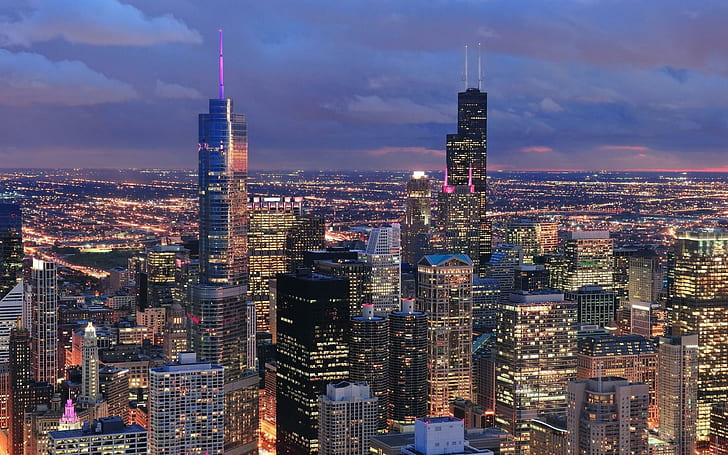 الولايات المتحدة الأمريكية إلينوي شيكاغو المباني ناطحات السحاب عالية الدقة ، المباني الشاهقة ، المدن ، المباني ، شيكاغو ، مرتفع ، إلينوي ، القرار ، ناطحات السحاب، خلفية HD