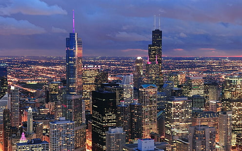الولايات المتحدة الأمريكية إلينوي شيكاغو المباني ناطحات السحاب عالية الدقة ، المباني الشاهقة ، المدن ، المباني ، شيكاغو ، مرتفع ، إلينوي ، القرار ، ناطحات السحاب، خلفية HD HD wallpaper