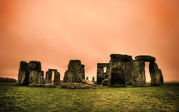 Stonehenge digitale Tapete, Stonehendge, Steine, Rätsel, Abend, Himmel, HD-Hintergrundbild