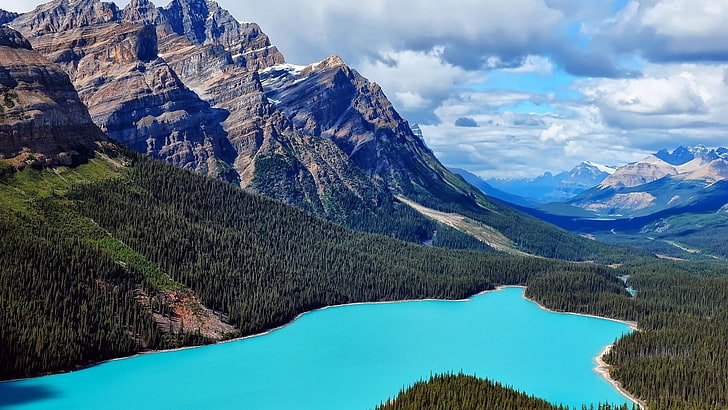 landscape, Banff National Park, Peyto Lake, Canada, lake, mountains, HD wallpaper
