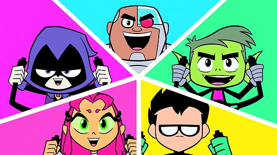 Teen Titans, Teen Titans Go !, Mutano, Cyborg (DC Comics), Raven (DC Comics), Robin (DC Comics), Starfire (DC Comics), Jovens Titãs vão, Tim Drake, HD papel de parede HD wallpaper