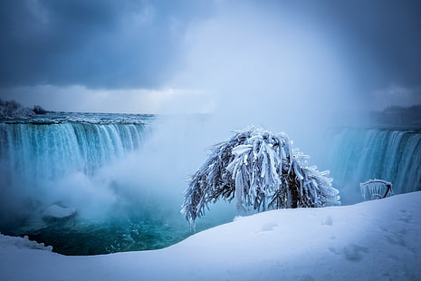 Ниагарский водопад, зима, водопад, HD обои HD wallpaper