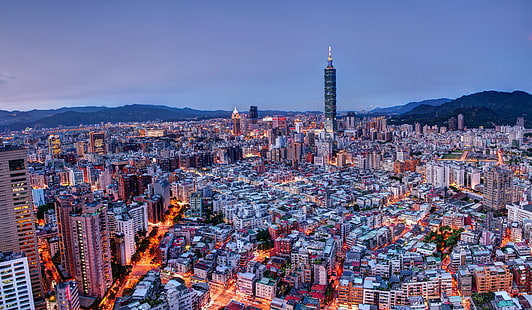 ciudad, paisaje urbano, Taipei 101, Taiwán, Fondo de pantalla HD HD wallpaper