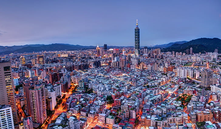 Cityscape, kota, Taipei 101, Taiwan, Wallpaper HD