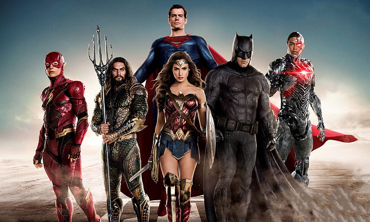 Киборг, Аквамен, Супергерои, Батман, Чудо-жена, Светкавицата, Лига на справедливостта, Супермен, HD тапет